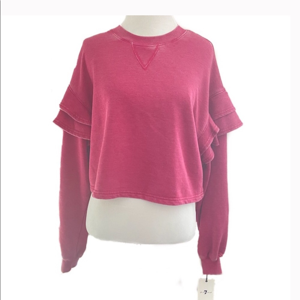 7 for All Mankind Cropped Sweatshirt.SizeL